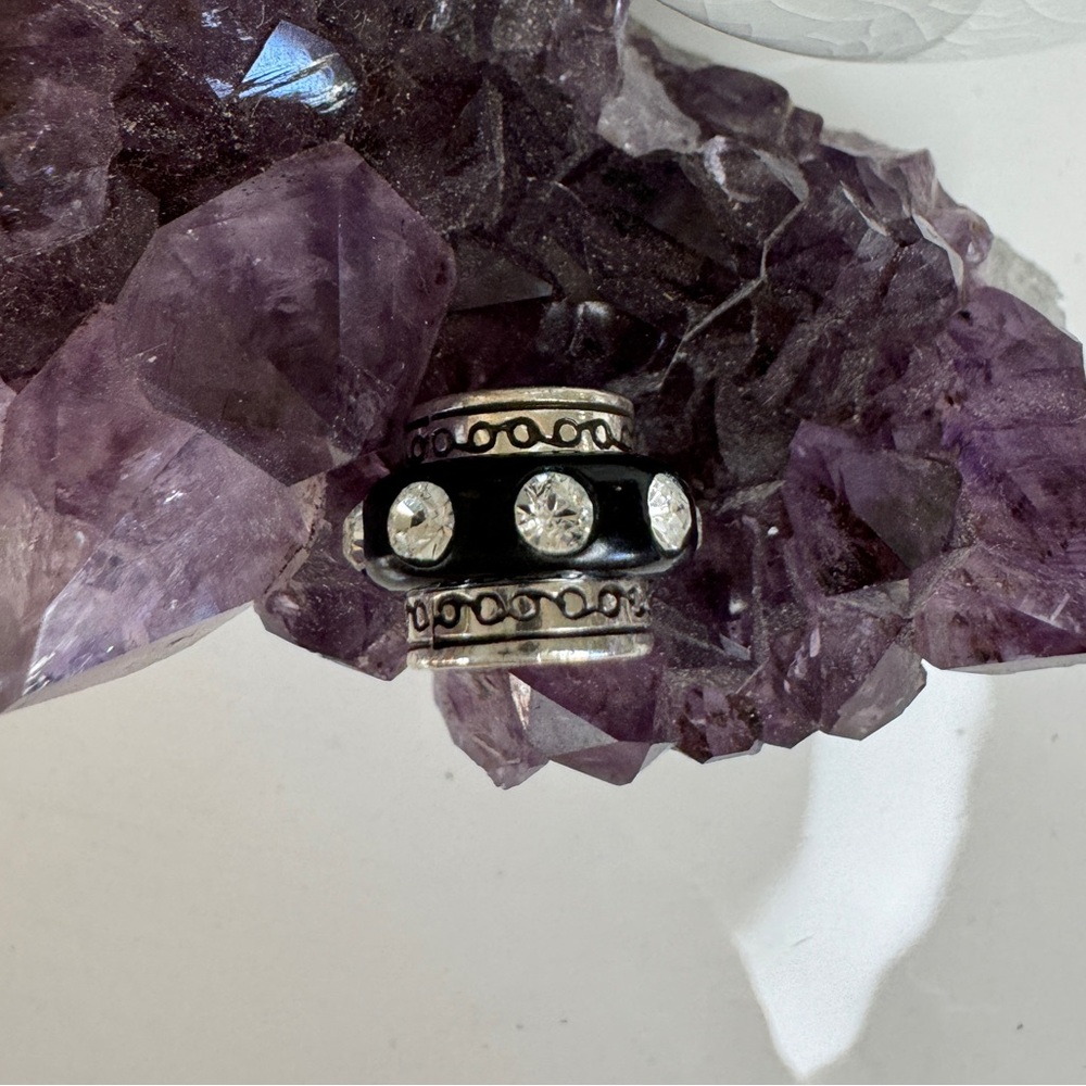 Brighton black enamel crystal bead